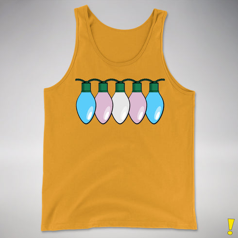 Transgender Pride Flag Christmas Lights Premium Tank Top - Gold